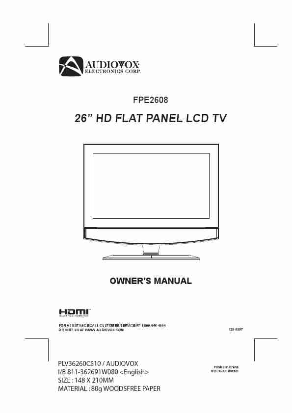 Audiovox Flat Panel Television FPE2608-page_pdf